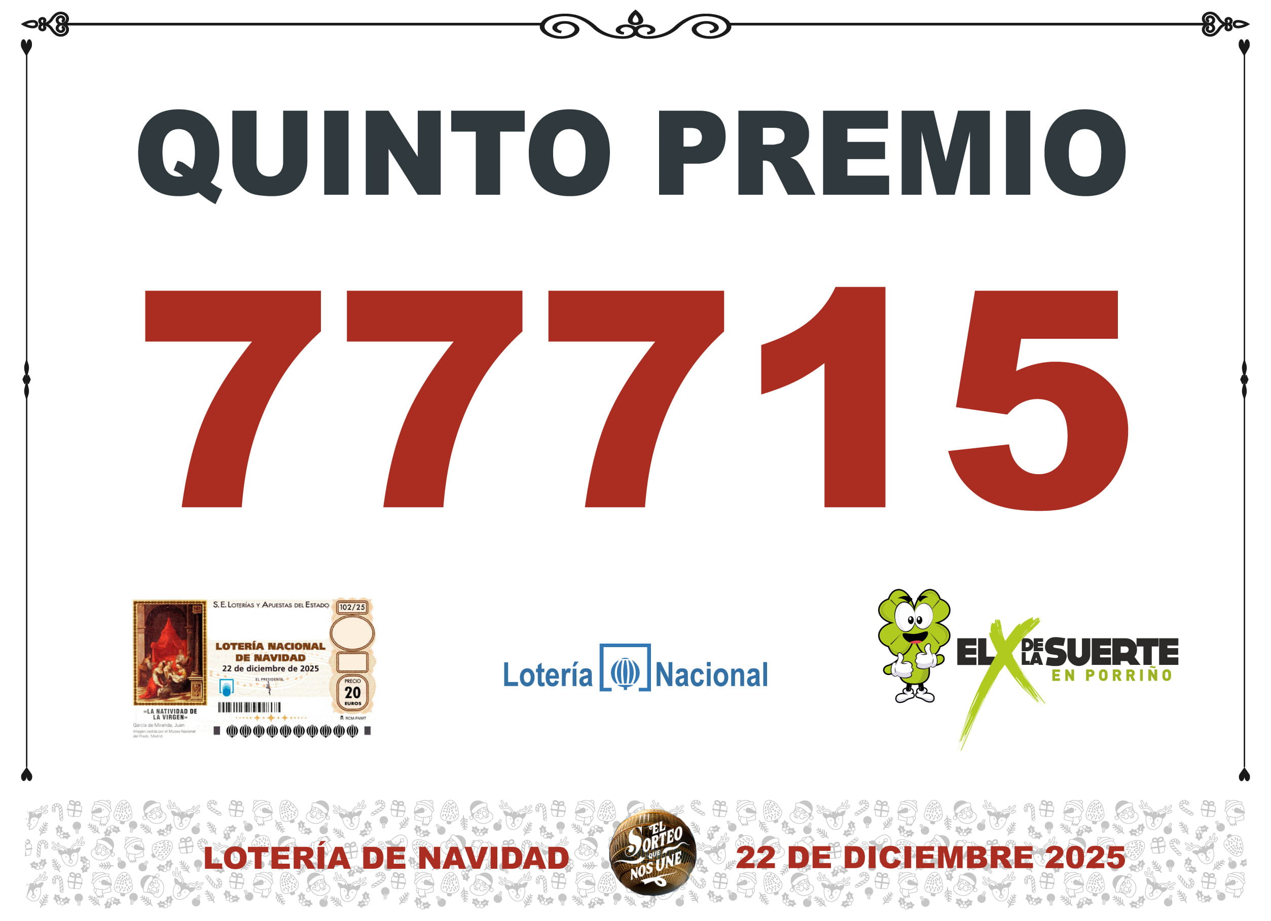 Lotería El X de la Suerte - Premio de Navidad 