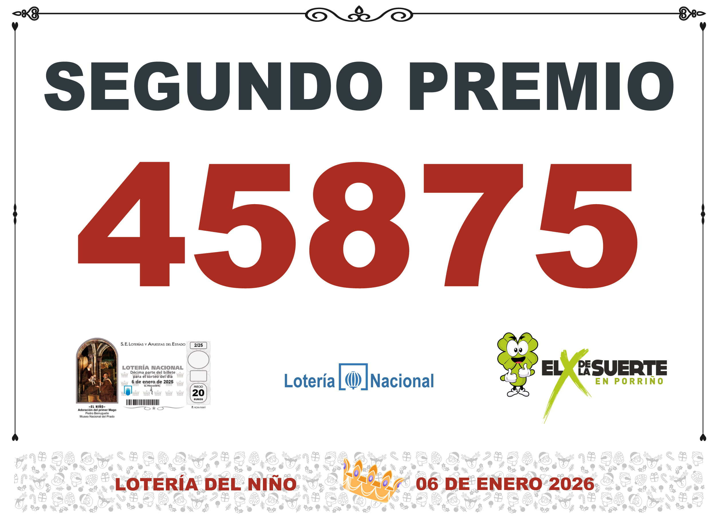 Lotería El X de la Suerte - Premio del Niño 